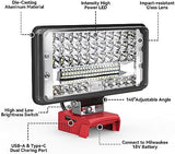 LED Work Light for Milwaukee 18v Battery, Ecarke 7'' 100W Cordless Work Lights 10000 Lumens of Brightness for m18 Battery Light with Low Voltage Protection&USB & Type-C Charger Port for car Repairing