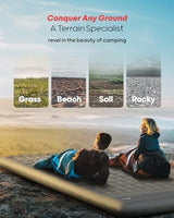 QPAU Camping Sleeping Pad, 2 Person Camping Mat, Enhanced Support for Healthy, with Built-in Foot Pump, 4.7 Inch Durable Sleeping Mattress for Camping, Hiking, Backpacking and Home