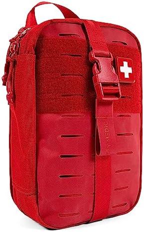 MY MEDIC MyFAK PRO Ifak First Aid Kit - 140 Life Saving Trauma and Medical Items - HSA FSA Eligible Survival Kit for Camping or Your Car - RED