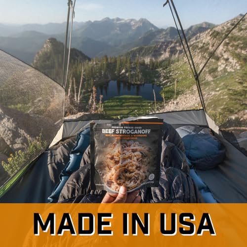 Peak Refuel Bucket + Spork | 100% Real Meat | Premium Freeze-Dried Meals for Backpacking, Camping & Survival | 24 Servings | MRE Emergency Food