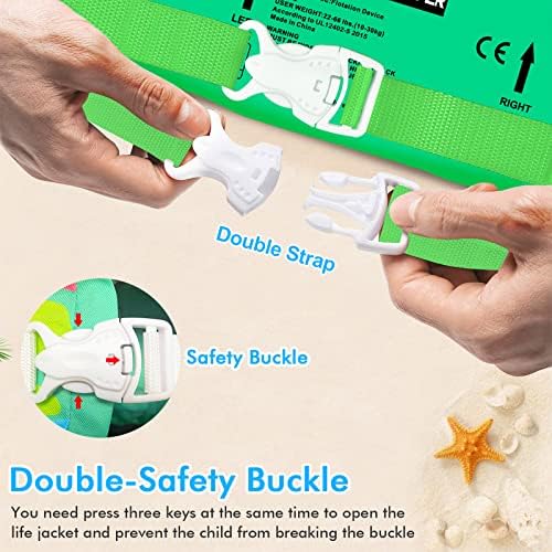 Chriffer Kids Swim Vest Life Jacket for 22-66 Pounds Boys and Girls, Toddler Floaties with Shoulder Harness Arm Wings for 2,3,4,5,6,7 Years Old Baby