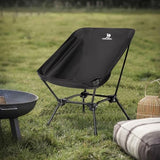 CAMEL CROWN Folding Camping Chair, Lightweight Portable Compact Lawn Chair with Side Pocket for Outdoor Travel Beach Picnic Hiking Backpacking Black