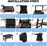 Retractable Small Folding Table and Stool Set, Portable Camping Foldable Table Lightweight Yet More Sturdy with Adjustable Stool for Outdoor Picnic, Beach, Camp, Also Ideal as Lap Desk, Bed Table