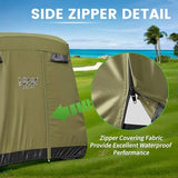 10L0L 2/4/4+2 Passenger Golf Cart Cover Fits for Yamaha EZGO Club Car, 420D Waterproof Durable Polyester Golf Cart Cover with Three Zipper Doors Windproof Sunproof - Black/Army Green/Sliver