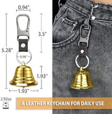 NedFoss 2" Loud Bear Bell with Whistle for Hiking, 3 in 1 Hiking Gear Solid Brass Bear Bells with Silencer, Emergency Whistle and Carabiner for Survival, Biking, Fishing, Climbing