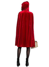 Simplecc Women Little Red Riding Hood Costume Christmas Halloween Party Dress with Cape Medium