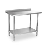 STABLEINK NSF Stainless Steel Prep & Work Table 36x24 Inches, Heavy Duty Metal Table with Backsplash and Undershelf for Commercial Kitchen, Restaurant, Home, Laundry Room and Garage