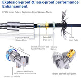 ANTOWER LED Shower Head with Handheld High Pressure Shower Heads Set with 79 Inch Shower Hose,Shower Holder,4 PP Cotton Filters,Turbo Fan Shower Water Temperature-Controlled One Key Pause Switch