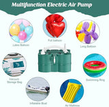 IDAODAN Electric Balloon Pump, Portable Electric Balloon Blower Machine Balloon Air Pump Dual Nozzle Rose Red 110V 600W Balloon Inflator for Party Decorations