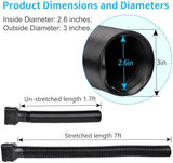 7ft Long Gutter Downspout Extensions, 3" Gutter Downspout Extender Pipe for 2"×3" Downspout and 3"×4" Downspout, Flexible Pipe Stretched Length 7ft, Black,2-Pack
