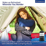 DREAMCARE Camping Pillow, Memory Foam Travel Pillow, Camping Accessories - Small Pillow Camping Essentials Camping Pillows for Sleeping, Backpacking Pillow, Travel Pillows for Sleeping (Medium,Blue)