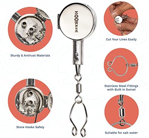 HOOK-EZE Fishing Knot Tying Tool | Protect from Fish Hooks | Tie Fishing Knots Easily | Cool Gadgets for Fishermen | Ice Fly Fishing | Fishing Accessories for Beginner Anglers | Nail Knot Tool