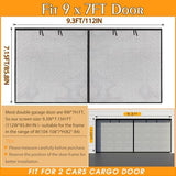 Garage Screen Doors for 1 Car Garage-9x7ft Fiberglass 1500g/3.3lb Durable Heavy Duty Magnetic Garage Door Screen RetractableHands Free with 4 Roll Up Starps for Patio Workshop Home Gym Sun Room