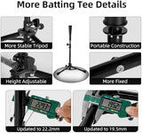 Kids Baseball Tee, 20.87 to 31.29 Inches Batting Tees for Baseball with Carry Bag, Portable Stable Baseball Tees for Hitting, Tripod Tanner Tee for Baseball Practice Stand Aged 3-8 Years