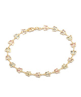 Barzel 18K Gold Plated Multi Color Butterfly Anklet For Women - Made In Brazil (ANK1187)