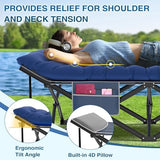 ZENPETIO Oversized XXL Folding Camping Cot, Heavy Duty Sleeping Cot for Adults with Mattress and Pillow, Portable Cot Bed with Carry Bag for Outdoor Camp Travel Home Guest Office, 78x32x18