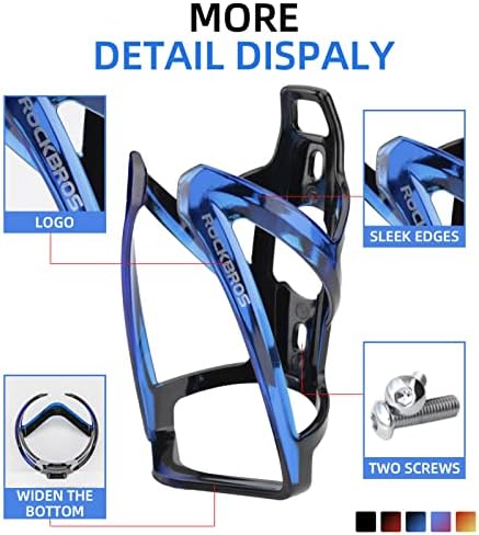 ROCKBROS Bike Water Bottle Holder Ultra-Light Bicycle Bottle Cages with Screws Tool, Universal Bike Cup Holder for Road MTB Mountain Bikes Cycling Accessories（2 Pack）