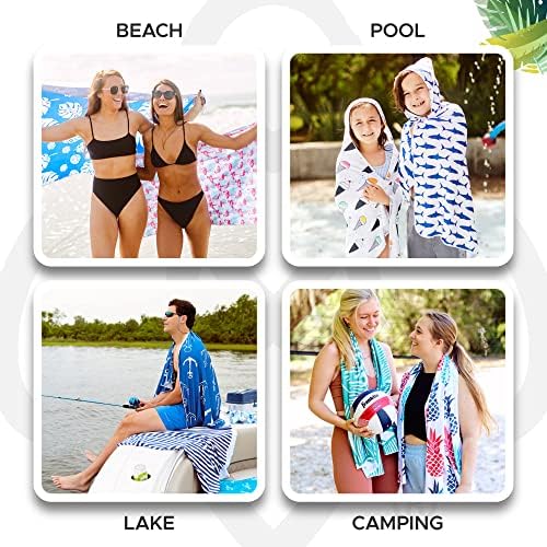 Luv Bug UPF Pool/Beach Towel, Sunscreen Towel, UV Protection, UPF 50+, Sand Free, Absorbent, & Quick Drying for Swimming, Beaches, Camping, & Travel (28.5" x 58.5", Black Stripe)