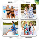 Luv Bug UPF Pool/Beach Towel, Sunscreen Towel, UV Protection, UPF 50+, Sand Free, Absorbent, & Quick Drying for Swimming, Beaches, Camping, & Travel (28.5" x 58.5", Black Stripe)