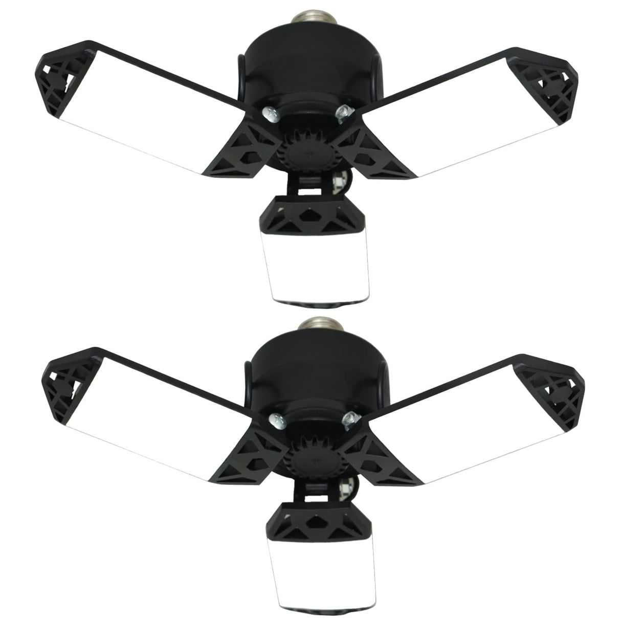 2Pack 80W LED Garage Light, 8000 Lumen Ceiling Lights with 3 Adjustable Panels, 6500K Daylight Light Bulb Fixture LED Lights for Garage, E26/E27 LED Shop Lights, Attic Workshop LED Bay Light