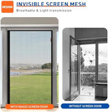 MAGZO Magnetic Screen Door Fit Door Size 72 x 80 Inches, Actual Screen Size 74 x 81 Inch Heavy Duty Side Opening Polyester Screen Curtain for Sliding Door Broader View, Black