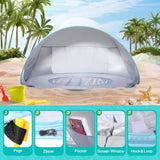 Monobeach Baby Beach Tent Pop Up Portable Shade Pool UPF50+ UV Protection Sun Shelter for Infant with Easy Set Up Canopy (Silver Beach Tent)