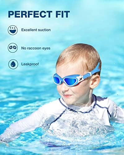 ZIONOR Kids Swim Goggles, G1 MINI UV Protection Anti-Fog Polarized Swimming Goggles for Age 6-14