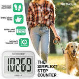 3D Pedometer for Walking, Simple Step Counter with Large Digital Display, Step Tracker with Removable Clip Lanyard, Accurately Track Steps for Men Women Kids Adults Seniors