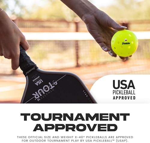 Franklin Sports X-40 Outdoor Pickleballs - Official Ball of USA Pickleball, APP Tour + Pickleball US Open - 3 Packs, 12 Packs, 36 Pickleball Buckets, 50, 100 + 400 Bulk Packs of Regulation Pickleballs