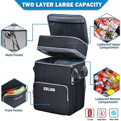 72-Can Large Rolling Cooler, Leakproof Insulated Soft Cooler Bag with Wheels and Handle Collapsible for Beach Camping Patio Travel Outdoor