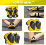 Kids Protective Gear Set Knee Pads for Kids 3-14 Years Toddler Knee and Elbow Pads with Wrist Guards 3 in 1 for Skating Cycling Bike Rollerblading Scooter