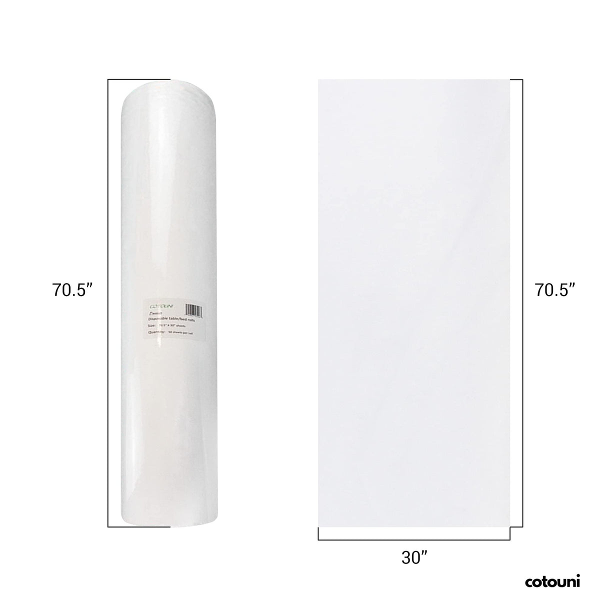 Cotouni 70.5" x 30" Sheets - 6 Rolls - 50 Perforated Sheets/roll - face Hole - Non-Woven Paper Exam Table Cover - 30GSM - Disposable Massage Table Sheets - Facial/lash Bed/spa - Latex-Free Recyclable