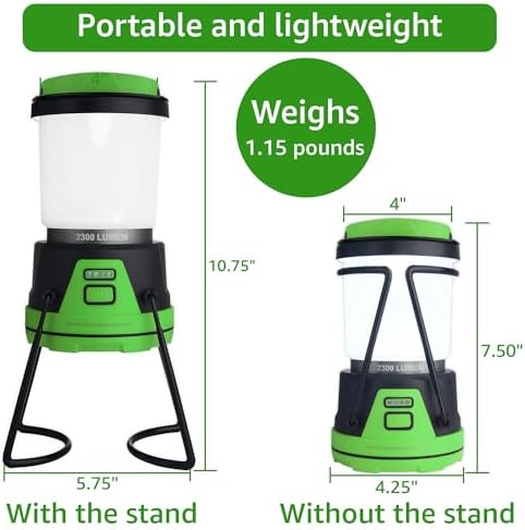 Rechargeable LED Camping Lantern - Power Outages, Hurricanes, Emergency, Hiking, Outdoor - Bright Battery Powered Electric Survival Light with Built-in Power Bank- Portable and Waterproof Camp Lantern
