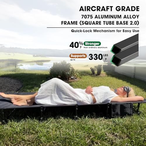 HITORHIKE Camping Cot Compact Folding Cot Bed for Outdoor Backpacking Camping Cot Bed