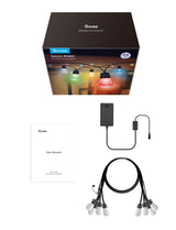 Govee Smart Outdoor String Lights H7029, 24ft RGBIC Outdoor Lights with 8 Dimmable LED Bulbs, IP65 Waterproof, Color Changing Warm White Lights with 47 Scene Modes for Patio, Backyard, App Control