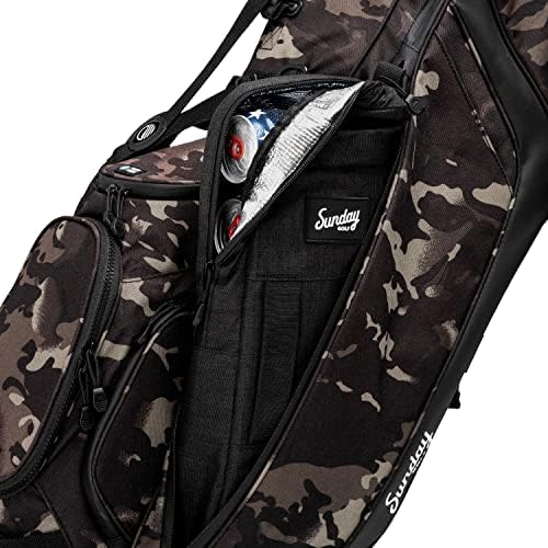 Golf Cooler Bag, Capacity for 7 Cans, Discrete, Water Resistant Zippers, Sleeves for Ice Packs, with 3 Grab Handles by Sunday Golf