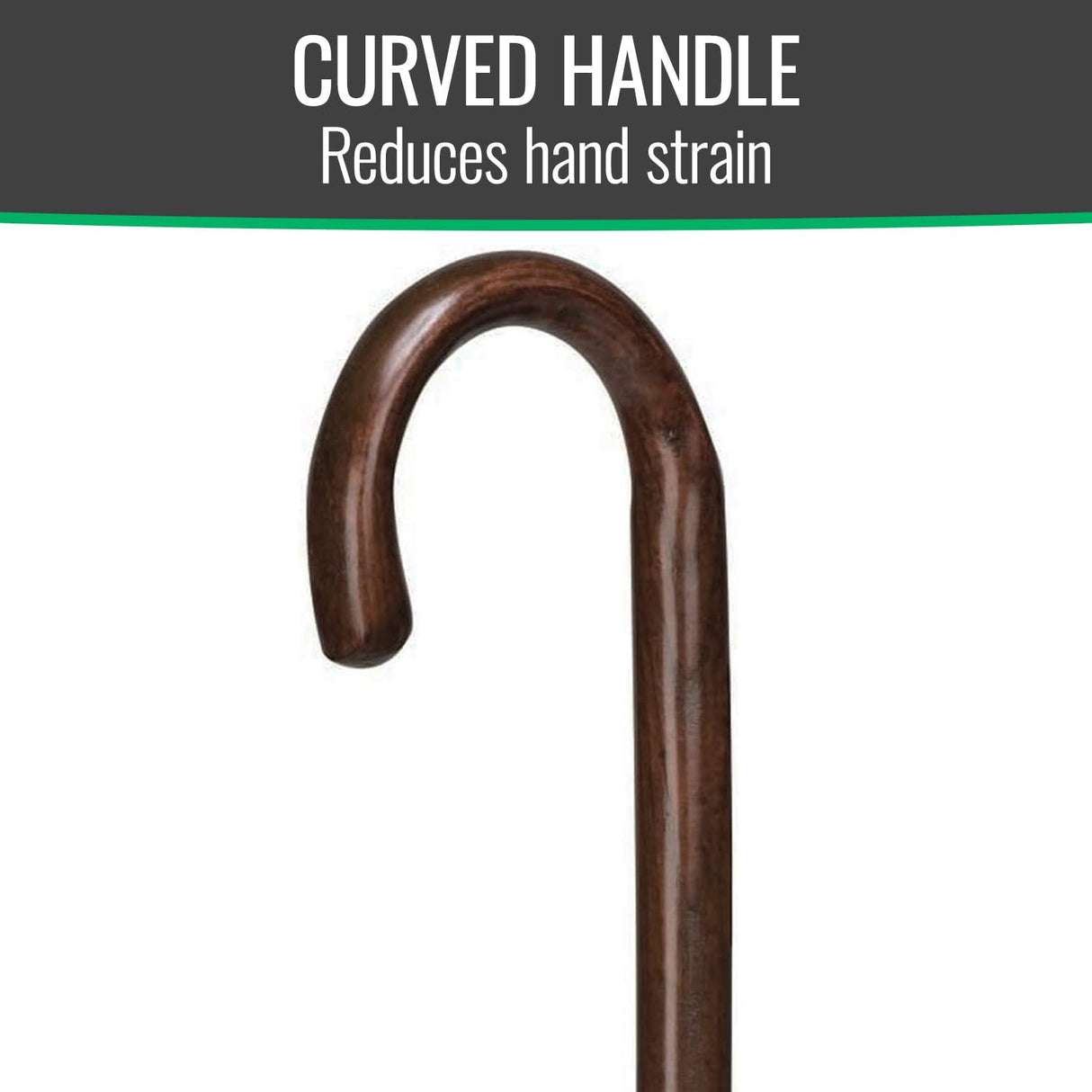 DMI Round Handle Wood Cane, Wooden Walking Cane with Rubber Tip, Durable and Warp Resistant Walnut Wooden Walking Stick, Lightweight and Strong, Holds up to 250 lbs, Made in the USA