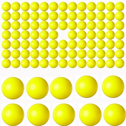 100 x 68 Caliber Self Defense Balls, Reusable 68 Cal Paintball Ammo Plastic Kinetic Projectiles Compatible for Byrna SD/LE and Umarex T4E HDR68/ HDS68/HDX68/ HDB68