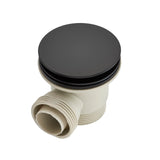 Sandy Beach Black Bath Tap Filler Overflow with Pop-Up Waste - Black Bath Waste and Overflow, Pop Up Bath Waste, Black Bath Taps - Drain Pipe Fittings, Black Bath Filler - Bath Waste and Overflow Kit