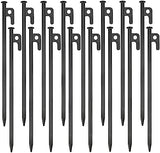 16 Pack Tent Stakes Heavy Duty Metal Tent Pegs for Camping Steel Tent Stakes 12 inch Unbreakable and Inflexible