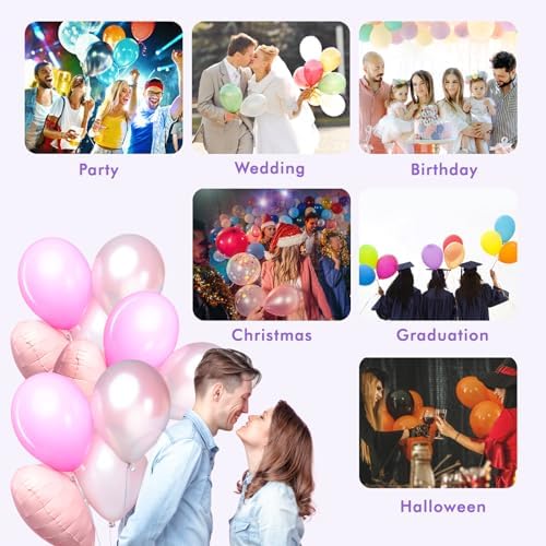 Electric Balloon Pump, Portable Dual Nozzle Electric Balloon Blower Pump, Electric Balloon Inflator for Decoration, Party Wedding Graduation (110V 600W) (Purple)