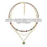MASW boho layered Original design Retro style multi-layer beaded necklace Fashion women's gold-plated necklace M3396