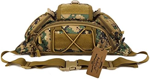 ArcEnCiel Tactical Fanny Pack for Men Waist Bag Hip Belt Outdoor Hiking Fishing Bumbag with Patch