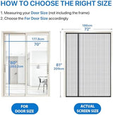 Heavy Duty Door Screen Magnetic Closure, LOVIGA 2024 Thickened Fiberglass Screen Door Mesh, Self Sealing, Side Opened, Pets Friendly, Fine Mesh Keep Bugs Out Fit Door Size 70 Inch X 80 Inch