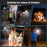 OGERY Rechargeable 10000mAh Camping Light with Stand 6.5 ft Max Height, Cordless Work Light with 3 LED Lamp Heads, 2200 Lumens Camping Essentials Gear Emergency Flashlight with Detachable Tripod