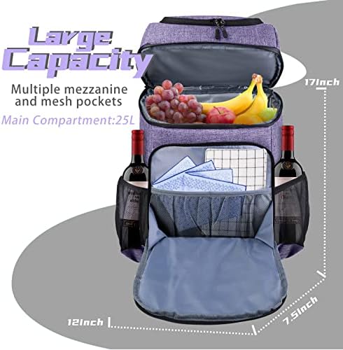 BAGLHER Lightweight Insulated Cooler Backpack - 30 Cans, Leak-Proof for Lunch, Picnic, Hiking, Camping Trips