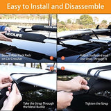 Soft Roof Rack Pads with Two 15 Ft Tie Down Straps for Surfboard, SUP Paddleboard, Snowboard, 28/34inch (Pair) Blue/Black