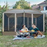 EVER ADVANCED Magnetic Screen House Room 11x9ft, Hands-Free Entry,Screenhouse with Sun Protection for Camping&Picnic, 11x9ftCamping Tent Canopy Shelter with Mesh, Brown