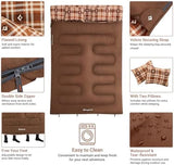 KingCamp Double Sleeping Bag for Adults, Queen Size 2 Person XXL Flannel Sleeping Bag, Waterproof Lightweight Flannel Quilt with 2 Pillows, Perfect for Couples Family Camping Hiking