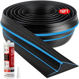 Jin&Bao Universal Garage Door Threshold Seal Strip 16FT Kit, Bottom Waterproof Rubber Weather Stripping Replacement（Blue, 1 Adhesive）